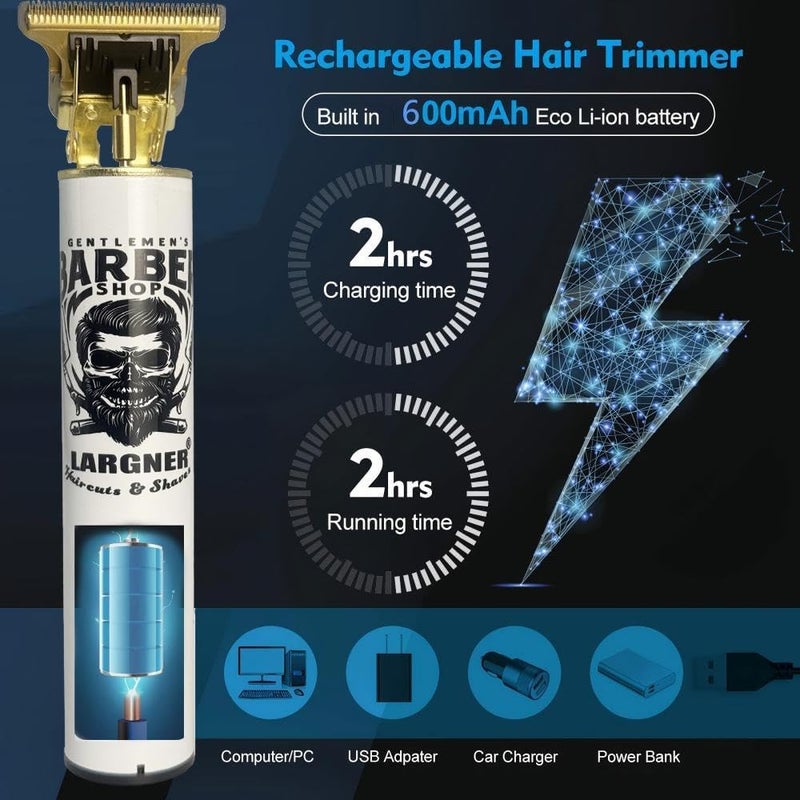 Largner Professional Barber Shaver Set, Hair Clippers for Men, Cordless Beard Trimmer & Electric Razor Shavers for Men, Rechargeable Set Barber Hair Cutting Kit Men's Grooming Kit - Image 4